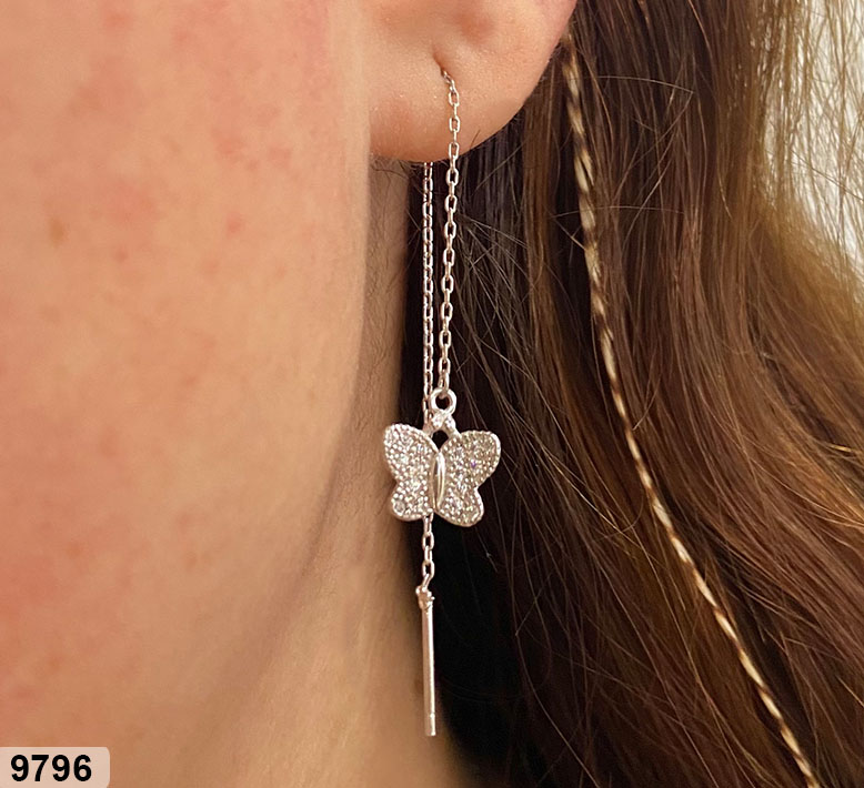 01 BR 09796 AROS AGUJA MARIPOSA CON CÚBIC