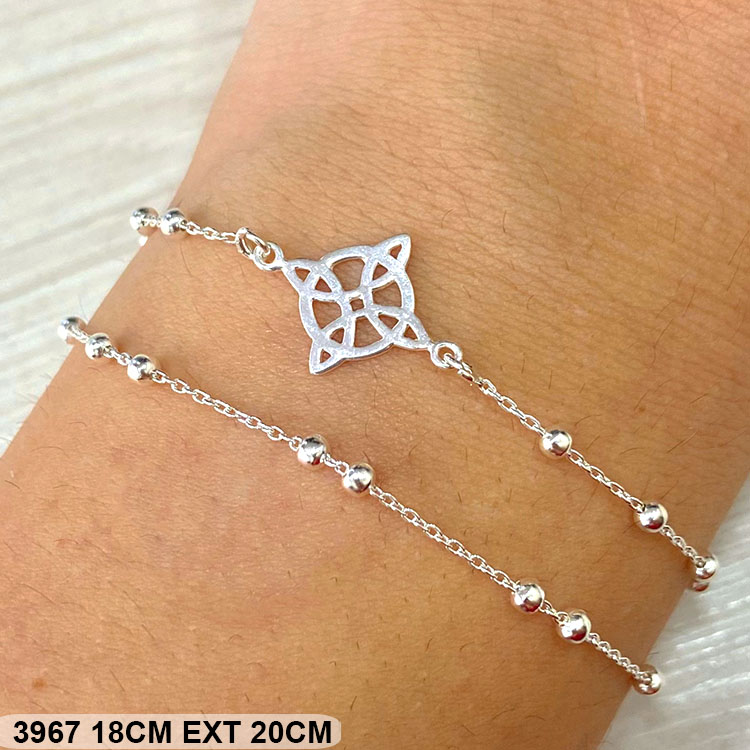 10 PU 03967 BOLITAS/NUDO DE BRUJAS PULSERA DOBLE