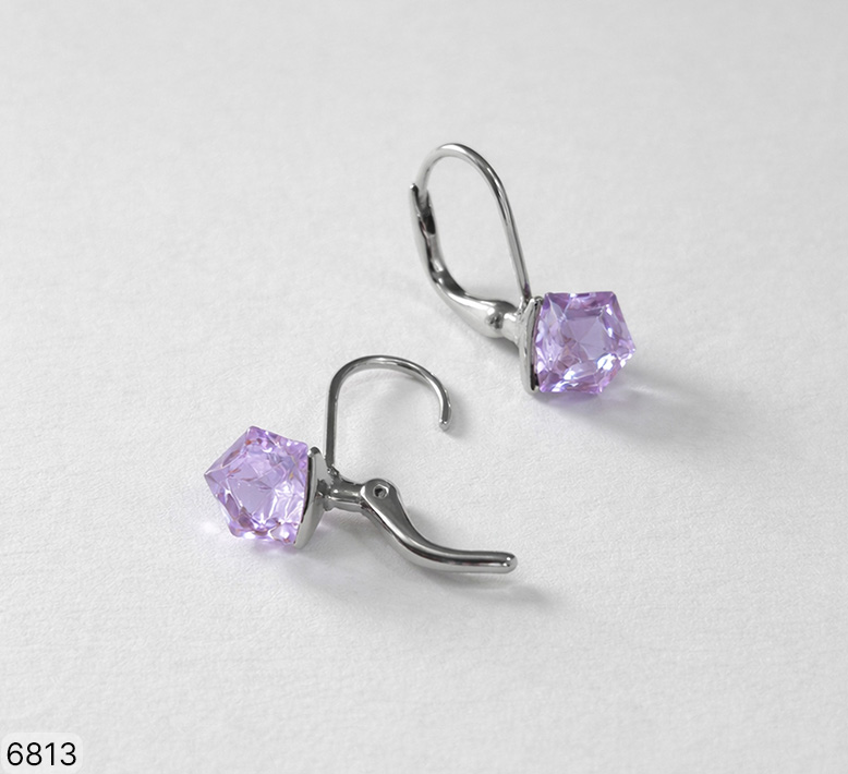 15 BR 06813 CRISTAL DE ROCA CUBO LILA RODINADO