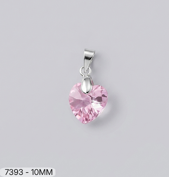 15 PI 07393 CORAZON 10MM CRISTAL ROSA