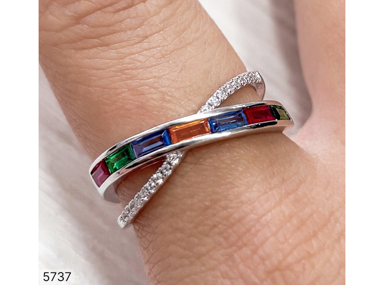 26 AN 05737 MICRO PAVE RODINADO MULTICOLOR