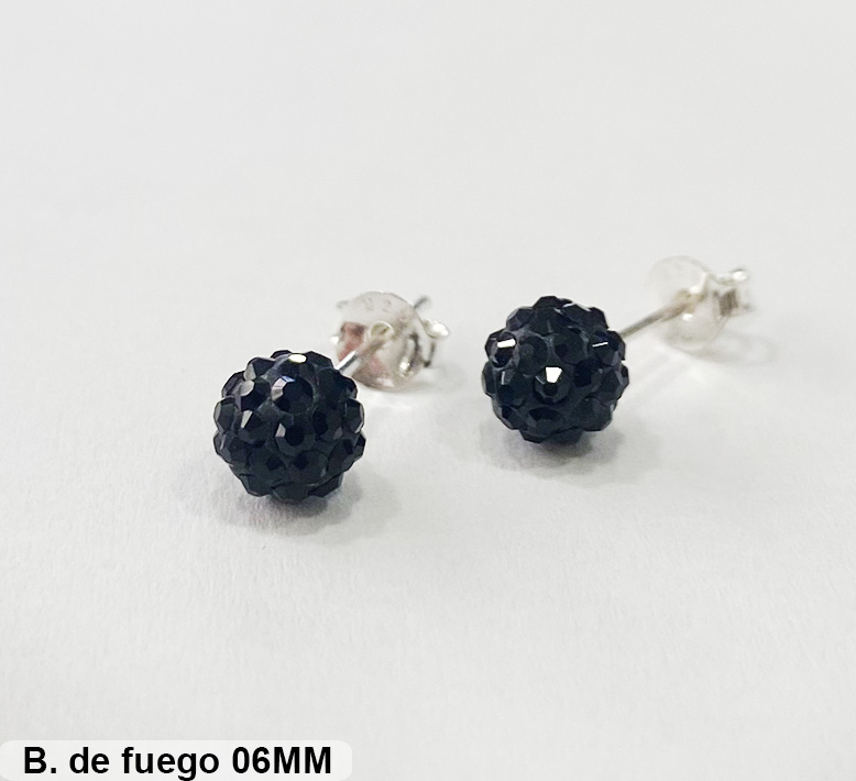 ARO BOLITA DE FUEGO 6MM NEGRO