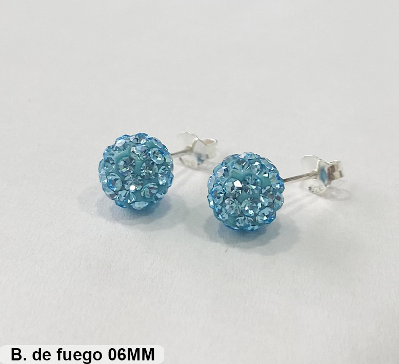 ARO BOLITA DE FUEGO 6MM CELESTE